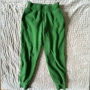 TNA Aritzia Cozy Fleece Green Plush Vintage Jogger Sweatpants Old School Size S